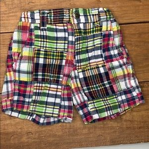 Boys madras plaid shorts - size 12 months